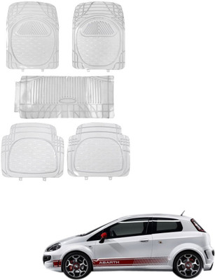 AuTO ADDiCT PVC (Polyvinyl Chloride), Rubber Standard Mat For  Fiat 500 Abarth(Clear)