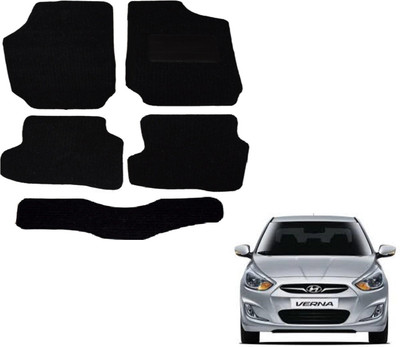 Auto Hub Fabric Standard Mat For  Hyundai Verna(Black)