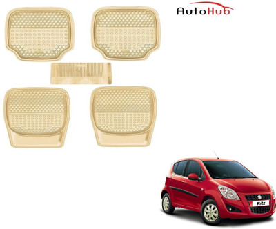 Auto Hub PVC (Polyvinyl Chloride), Rubber Standard Mat For  Maruti Suzuki Ritz(Beige)