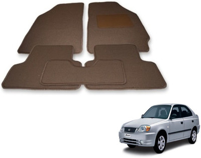 Auto Hub Fabric Standard Mat For  Hyundai Accent(Beige)