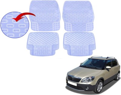 KOZDIKO PVC (Polyvinyl Chloride), Rubber Standard Mat For  Skoda Fabia(White)