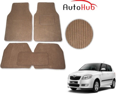 Auto Hub Fabric Standard Mat For  Skoda Fabia(Beige)