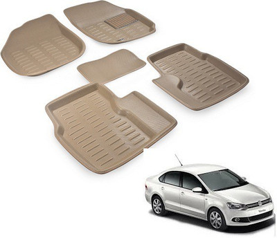 Everything Auto PVC (Polyvinyl Chloride) 3D Mat For  Volkswagen Vento(Beige)