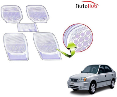 Auto Hub PVC (Polyvinyl Chloride), Rubber Standard Mat For  Hyundai Accent(Clear)