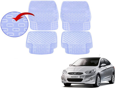 KOZDIKO PVC (Polyvinyl Chloride), Rubber Standard Mat For  Hyundai Accent(White)