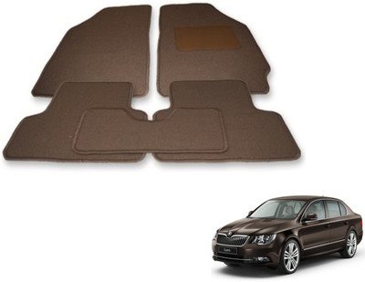 Auto Hub Fabric Standard Mat For  Skoda Superb(Beige)