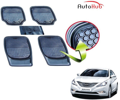 Auto Hub PVC (Polyvinyl Chloride), Rubber Standard Mat For  Hyundai Sonata(Black)