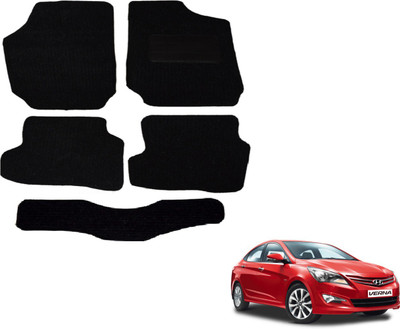 Auto Hub Fabric Standard Mat For  Hyundai Verna(Black)