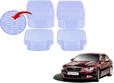 KOZDIKO PVC (Polyvinyl Chloride), Rubber Standard Mat For  Skoda Superb(White)