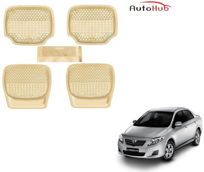 Auto Hub PVC (Polyvinyl Chloride), Rubber Standard Mat For  Toyota Corolla(Beige)