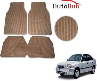 Auto Hub Fabric Standard Mat For  Hyundai Accent(Beige)