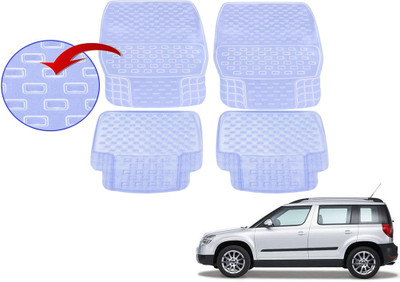 KOZDIKO PVC (Polyvinyl Chloride), Rubber Standard Mat For  Skoda Yeti(White)