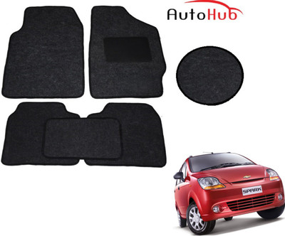 Auto Hub Fabric Standard Mat For  Chevrolet Spark(Black)