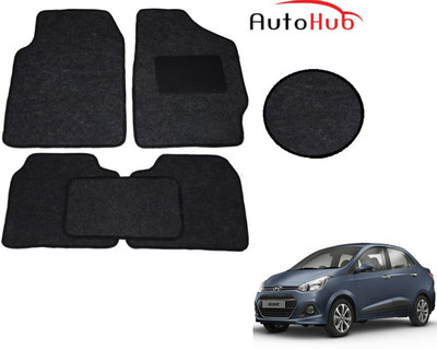 Auto Hub Fabric Standard Mat For  Hyundai Xcent(Black)