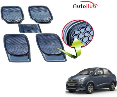 Auto Hub PVC (Polyvinyl Chloride), Rubber Standard Mat For  Hyundai Xcent(Black)