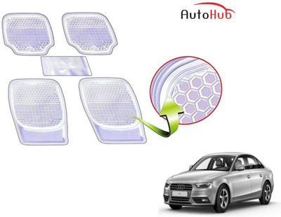 Auto Hub PVC (Polyvinyl Chloride), Rubber Standard Mat For  Audi A4(Clear)