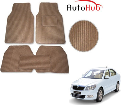 Auto Hub Fabric Standard Mat For  Skoda Laura(Beige)