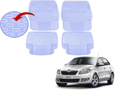 KOZDIKO PVC (Polyvinyl Chloride), Rubber Standard Mat For  Skoda Laura(White)