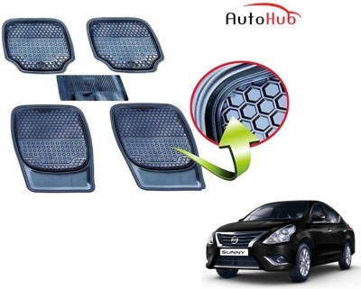 Auto Hub PVC (Polyvinyl Chloride), Rubber Standard Mat For  Nissan Sunny(Black)