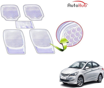 Auto Hub PVC (Polyvinyl Chloride), Rubber Standard Mat For  Hyundai Fluidic Verna(Clear)