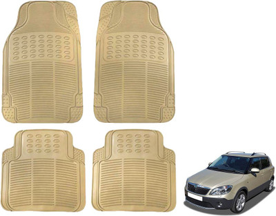 KOZDIKO Rubber Standard Mat For  Skoda Fabia(Beige)