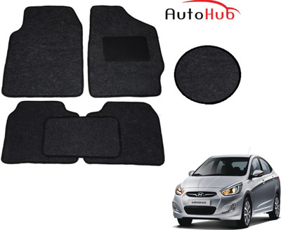 Auto Hub Fabric Standard Mat For  Hyundai Fluidic Verna(Black)
