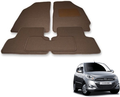 Auto Hub Fabric Standard Mat For  Hyundai i10(Beige)