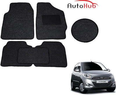 Auto Hub Fabric Standard Mat For  Hyundai i10(Black)