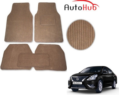 Auto Hub Fabric Standard Mat For  Nissan Sunny(Beige)