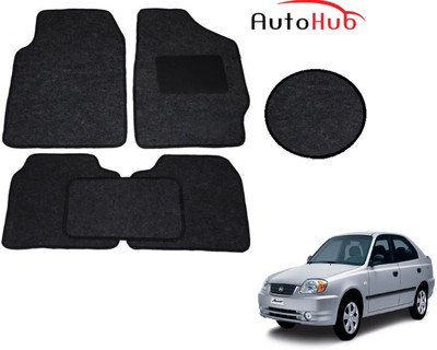 Auto Hub Fabric Standard Mat For  Hyundai Accent(Black)