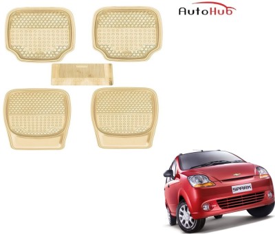 Auto Hub PVC (Polyvinyl Chloride), Rubber Standard Mat For  Chevrolet Spark(Beige)