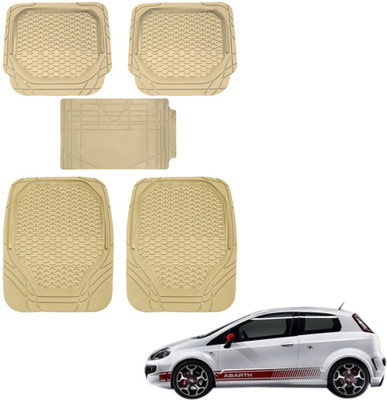 KOZDIKO PVC (Polyvinyl Chloride), Rubber Standard Mat For  Fiat 500 Abarth(Beige)