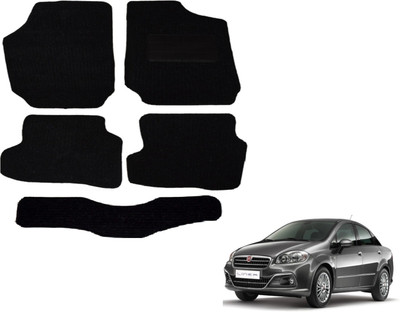 Auto Hub Fabric Standard Mat For  Fiat Linea(Black)