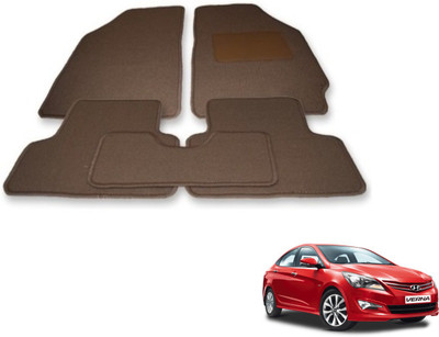 Auto Hub Fabric Standard Mat For  Hyundai Verna(Beige)