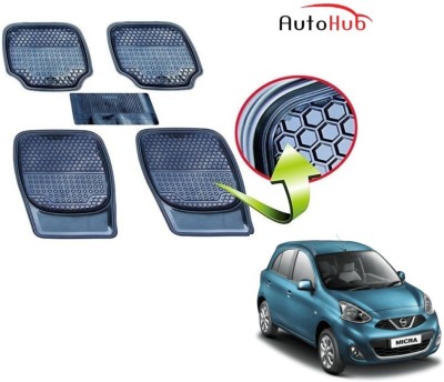 Auto Hub PVC (Polyvinyl Chloride), Rubber Standard Mat For  Nissan Micra(Black)
