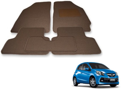 Auto Hub Fabric Standard Mat For  Honda Brio(Beige)