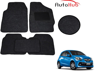 Auto Hub Fabric Standard Mat For  Honda Brio(Black)