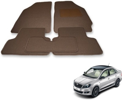 Auto Hub Fabric Standard Mat For  Skoda Rapid(Beige)