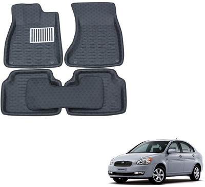 Everything Auto PVC (Polyvinyl Chloride) 3D Mat For  Hyundai Verna(Black)