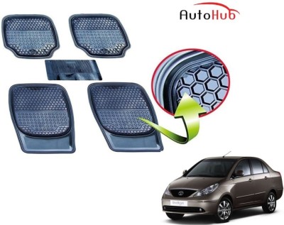 Auto Hub PVC (Polyvinyl Chloride), Rubber Standard Mat For  Tata Indigo CS(Black)