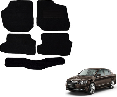 Auto Hub Fabric Standard Mat For  Skoda Superb(Black)
