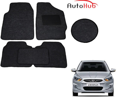 Auto Hub Fabric Standard Mat For  Hyundai Verna(Black)