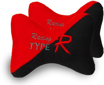 

HMC Black, Red Cotton, Fabric Car Pillow Cushion for Universal For Car(Rectangular)