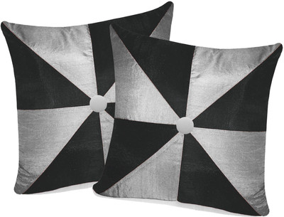 

Zikrak Exim Black, Silver Polyester Car Pillow Cushion for Universal For Car(Square, Pack of 2)