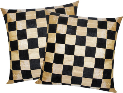 

Zikrak Exim Beige, Black Polyester Car Pillow Cushion for Universal For Car(Square, Pack of 2)