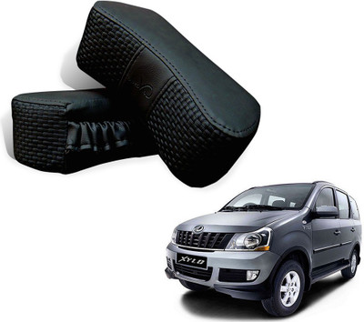 Kozdiko Black Fabric Car Pillow Cushion for Mahindra(Rectangular, Pack of 2)