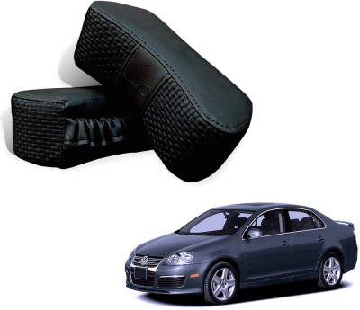 AUTO PEARL Black Leatherite Car Pillow Cushion for Volkswagen(Rectangular, Pack of 2)