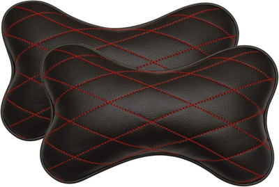 

Car Fashion Black Leatherite Car Pillow Cushion for Universal For Car(Rectangular, Pack of 2)