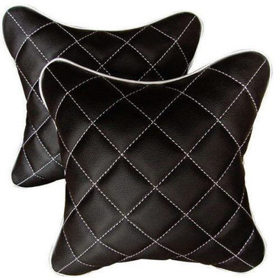 

Hi Art Black, Silver Leatherite Car Pillow Cushion for Universal For Car(Contemporary)