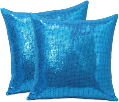 

Zikrak Exim Blue Polyester Car Pillow Cushion for Universal For Car(Square, Pack of 2)